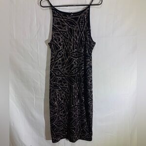 3/$28❤️Kimcine curve black and silver dress size 1XL